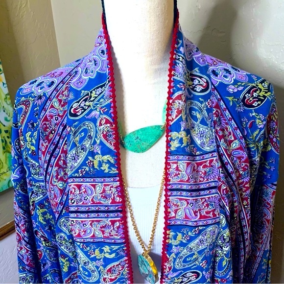 Chasing Unicorns Longline Paisley Print Kimono NWT One Size - Picture 10 of 13